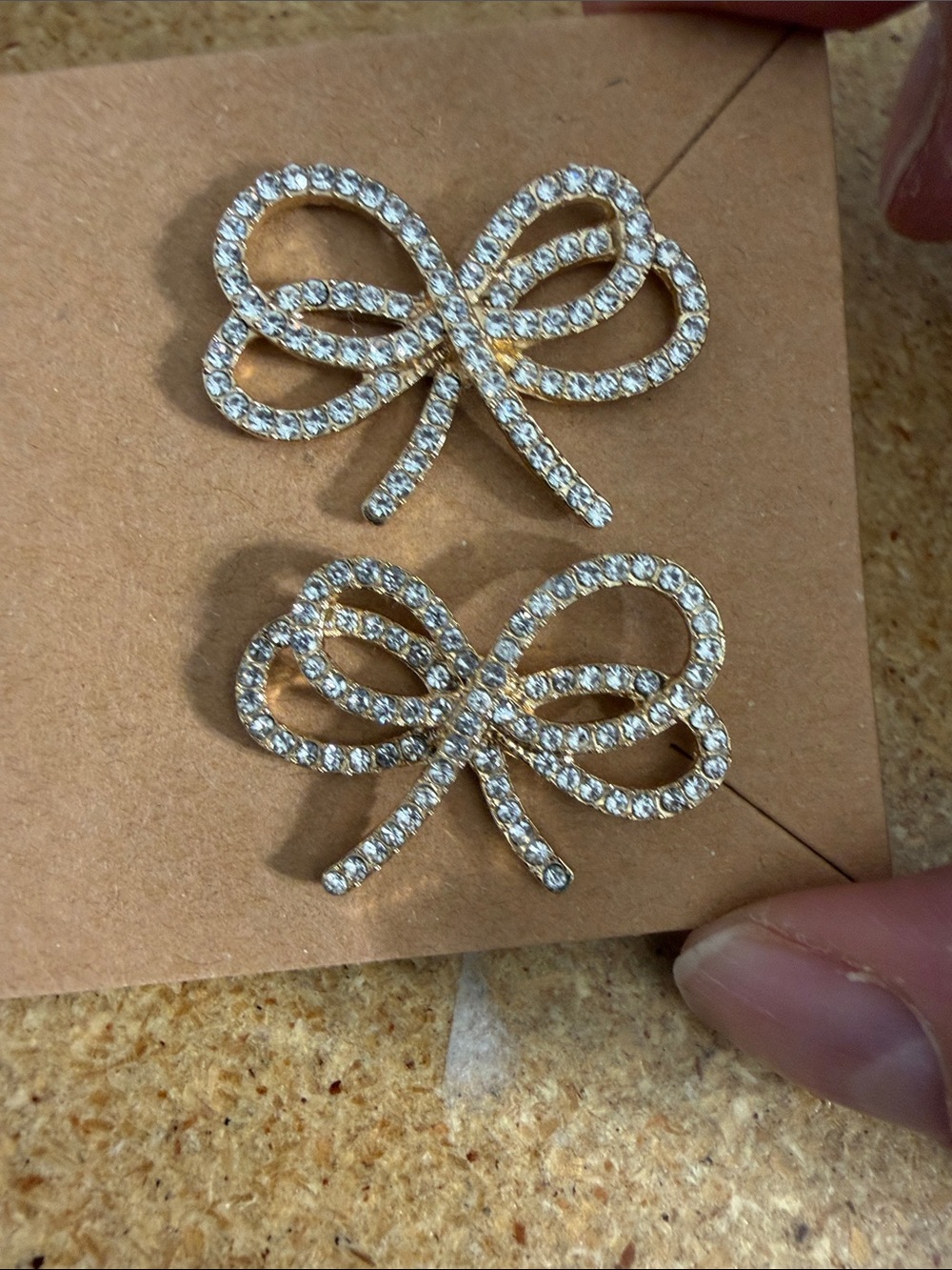Gold Bow Crystal Stud Earrings - Elegant Women’s Jewelry